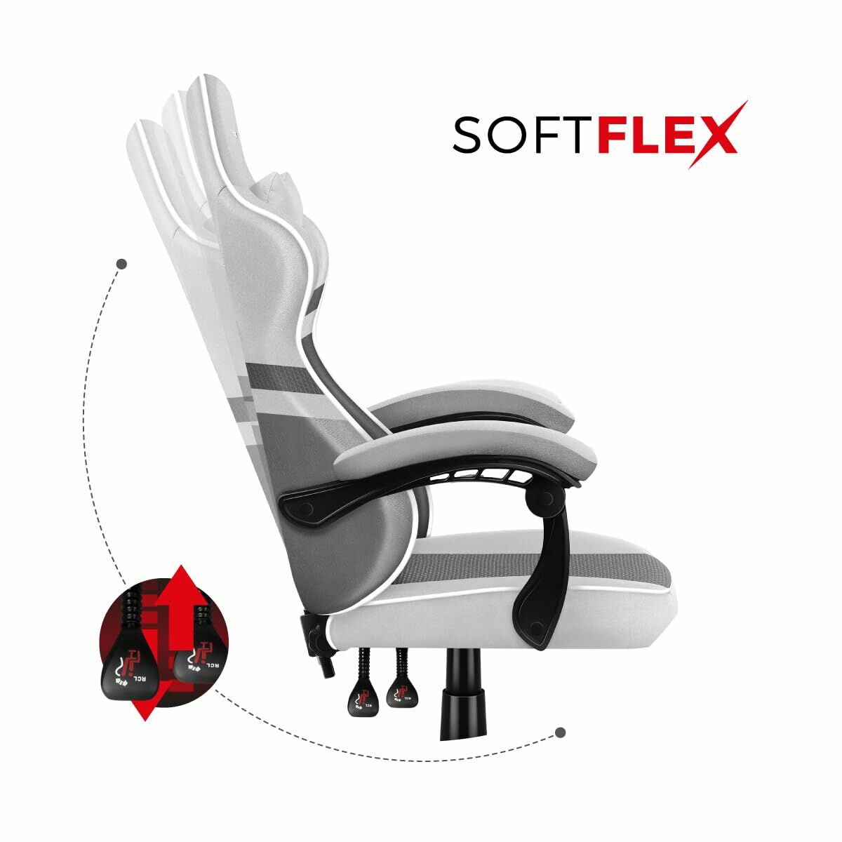 Chaise de jeu Huzaro HZ-Force 4.4 White Mesh Blanc